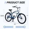 7 Speed Bicycles, Multiple Colors 26"Inch Beach Cruiser Bike