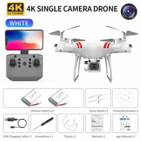 RC Drone Double 4K Wifi FPV HD Camera KY101 Drone Altitude Hold Gesture Mode Long Flying time RC Quadcopter Drone Toys For Boy (Color: White 4K 2B)