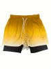 Summer Workout Gym Shorts with Zipper Pocket for Men